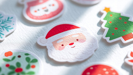 Cute Santa Sticker Illustration