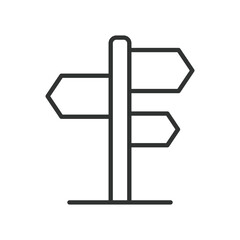 festival signpost icon in line design. signpost, direction, navigation, pointer, guide, festival on white background vector. festival signpost editable stroke icon © Bezvershenko
