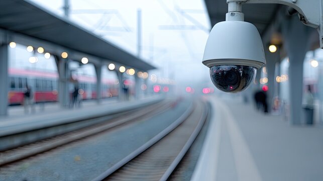 Security camera at train station