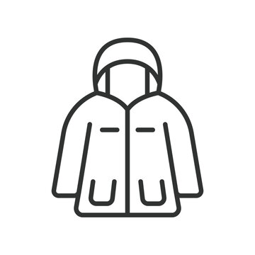 festival rain coat icon in line design. rain coat, jacket, clothing, wear, protection, festival on white background vector. festival rain coat editable stroke icon