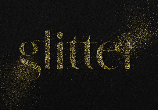 Glitter Text Effect Mockup