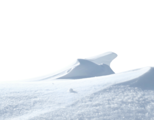 Icicles forming in a snowdrift with a dark sky backdrop