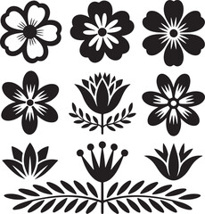 Traditional tattoo flowers rose poppy outline vector