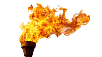 A vibrant torch flame illuminating the darkness, symbolizing hope and celebration.