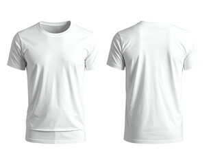 Naklejka premium Plain white crew neck t-shirt, front and back view