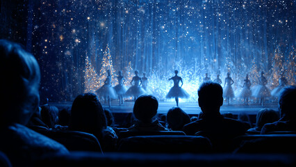 Winter Ballet Stage Show with Sparkling Lights