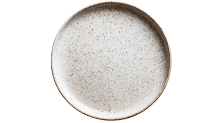 Ceramic plate, speckled texture, white isolate background.