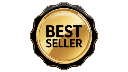 Boost sales with this eye-catching golden best seller badge for your product, use this seal to show customers your product is a top choice and increase trust!