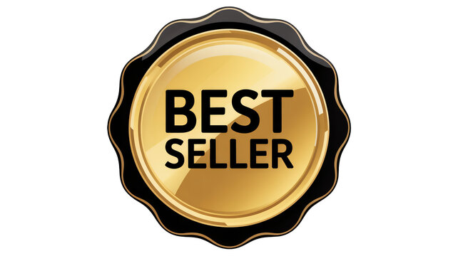 Boost sales with this eye-catching golden best seller badge for your product, use this seal to show customers your product is a top choice and increase trust!