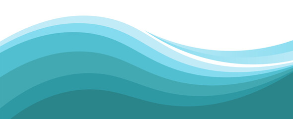 Abstract Wave Pattern with Blue Gradient Horizontal Background Design. Vector