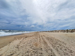 Boardwalk Through Coastal Marsh at Assateague Island National Seashore