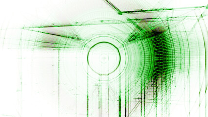 Obraz premium Dynamische innovative Technologie-Illustration - grün, Datenfluss und elegante Bewegung für kreative moderne Designs, digitale Medien, Forschung, Wissenschaft