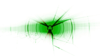 Dynamische innovative Technologie-Illustration - grün,  Datenfluss und elegante Bewegung für kreative moderne Designs, digitale Medien, Forschung, Wissenschaft