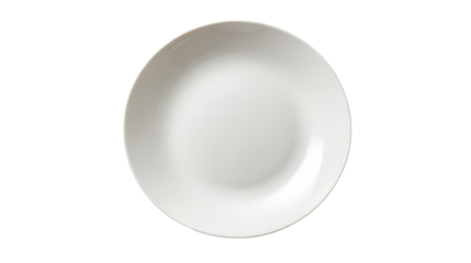 Empty white plate on a white isolated background.