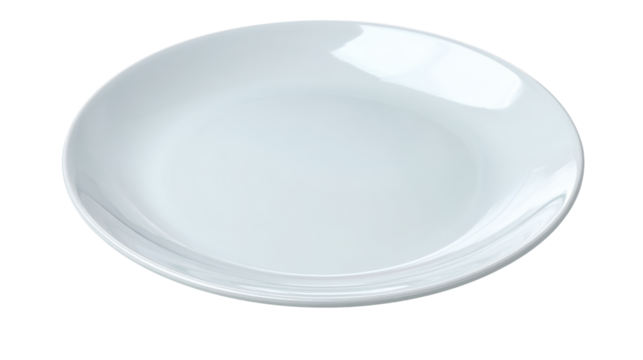 Empty white plate on a transparent background, ideal for culinary presentations and food styling. - Powered by Adobe
