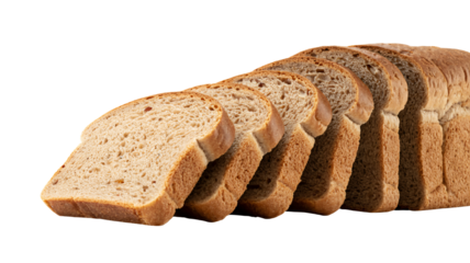 Freshly sliced loaf of whole wheat bread, inviting aroma, perfect for breakfast or sandwiches, a symbol of wholesome goodness and simple pleasures