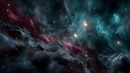 Lasalus deepspace nebula with colorful gas clouds