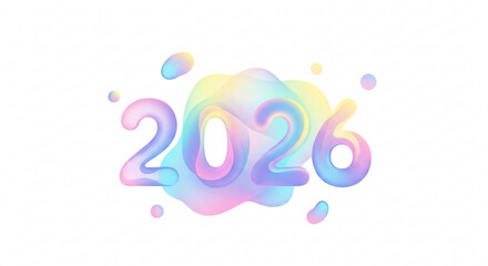 2026 Liquid Shape Abstract New Year Vector