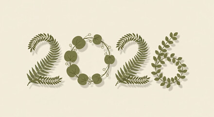 2026 Botanical Geometry Minimal New Year Design