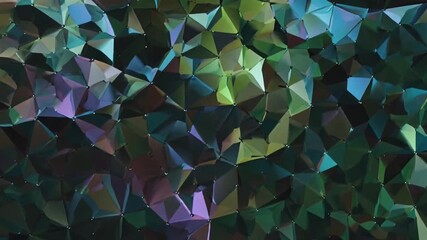 Low-poly triangular surface vibrant neon geometric abstract metallic triangles dynamic and futuristic visual stunning geometric abstract landscape faceted mountains vibrant neon holographic colors - Powered by Adobe