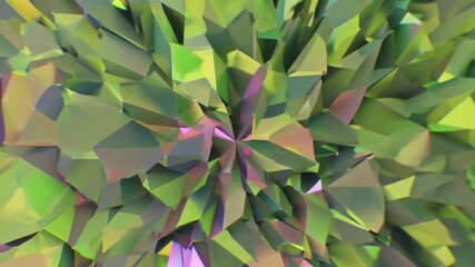 Low-poly triangular surface vibrant neon geometric abstract metallic triangles dynamic and futuristic visual stunning geometric abstract landscape faceted mountains vibrant neon holographic colors - Powered by Adobe