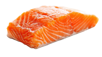 Fresh salmon fillet, white isolate background