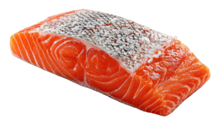 Fresh salmon fillet on white isolated background.
