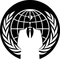 A simple black screen with a single centrally located white question mark