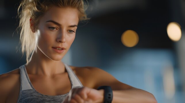 An adaptive fitness app guiding a user through a workout that changes intensity based on live heart-rate data from a smartwatch — real-time exercise coaching, biometric optimization, and - Powered by Adobe