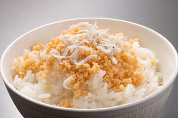 サーモンフレークと釜揚げしらす　ご飯