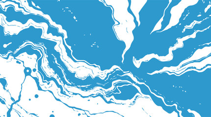 Bold blue and white marble river abstract background
