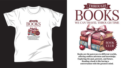 Literature graphic vector T shirt design print.