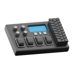 Guitar effects pedal 3d illustration