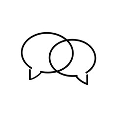 Fototapeta premium Chat Bubble Icon – Messaging Communication Symbol Outline