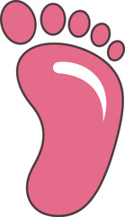 Delicate pink baby footprint symbolizing new life and innocence