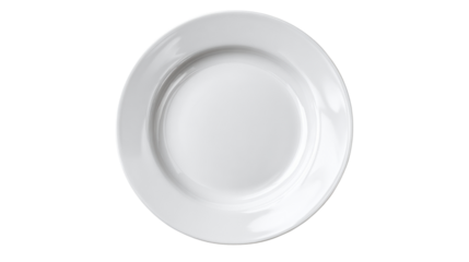 White plate, isolated on background, perfect for display or culinary presentations.