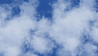 Outdoor nature background for travel and freedom. Soft white clouds floating in a vibrant blue sky.
