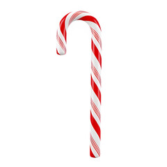 Obraz premium Red and white striped candy cane in traditional style isolate on a white background