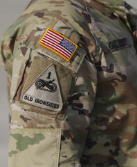 Fototapeta premium US army patches on uniforms of high rankings officers.