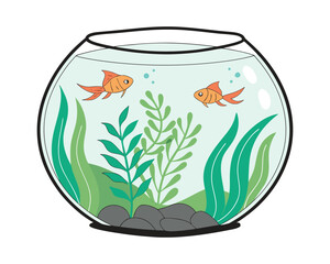 Colorful Tropical Aquarium Fish Illustration