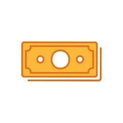 Obraz premium Stylized Orange Banknote Stack Iconic Design Concept for Finance and Wealth