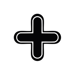 Obraz premium Black and white cross sign, medical symbol, healthcare, add concept