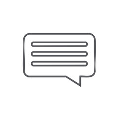 Speech bubble, line art illustration, conversation concept and symbol for communication