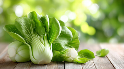 Fresh Bok Choy: This captivating image showcases fresh, vibrant Bok Choy, a leafy green vegetable. Perfect for adding a natural, healthy element to your project. 