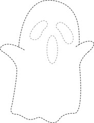 vector illustration of ghost doodle, ghost doodle drawing