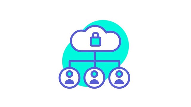 A cloud network icon representing protected teamwork environments that support safe collaboration, maintain privacy, and secure all shared digital res