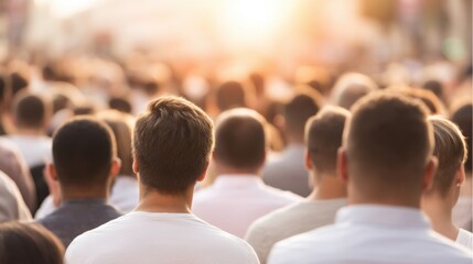 Fototapeta premium Engaging crowd of people illustrating emotional liquidity sweep in financial markets and exploiting behavioral trends