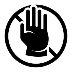 Obraz premium stop hand signal glyph icon