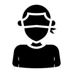 protester wear handkerchief mask glyph icon