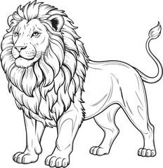 Cartoon lion head vector illustration isolated on white background